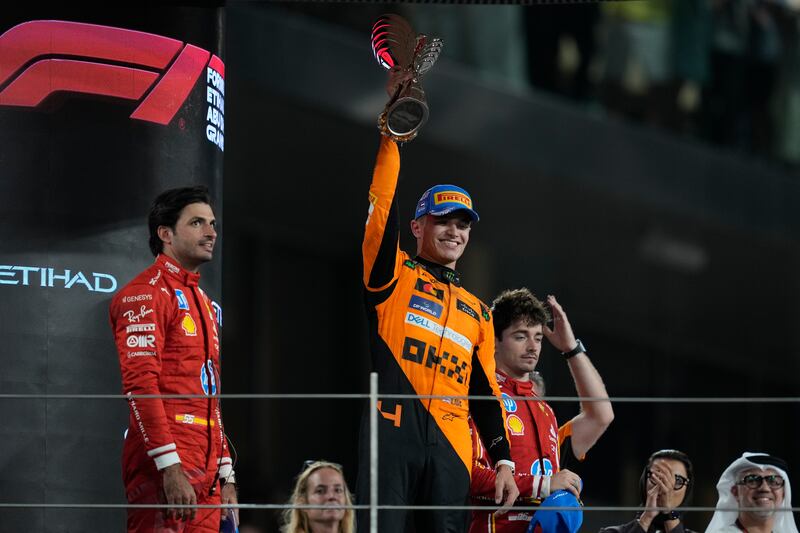 Norris saw off the threat from Ferrari (Altaf Qadri/AP)