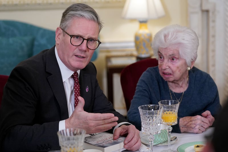 Sir Keir sat with Holocaust survivor Renee Salt during the event