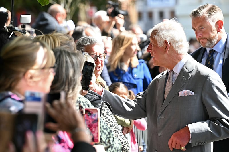 Charles was greeted by well-wishers during his visit