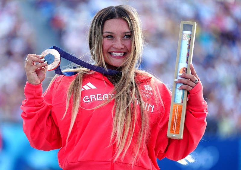 Great Britain’s Sky Brown with her bronze medal