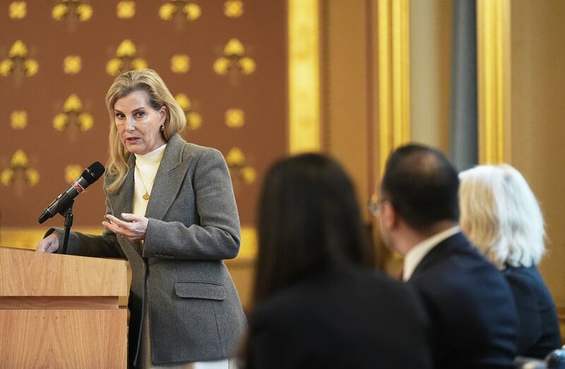 The duchess speaking during the engagement on Wednesday