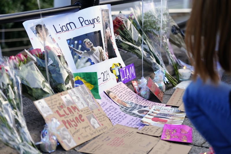 Tributes were left during the vigil