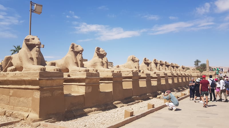 The Sphinxes at the entrance to the Karnak temples