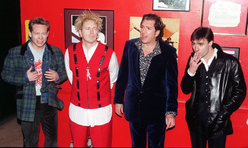 The Sex Pistols’ Paul Cook, left to right, John Lydon, Steve Jones and Glen Matlock in 2002