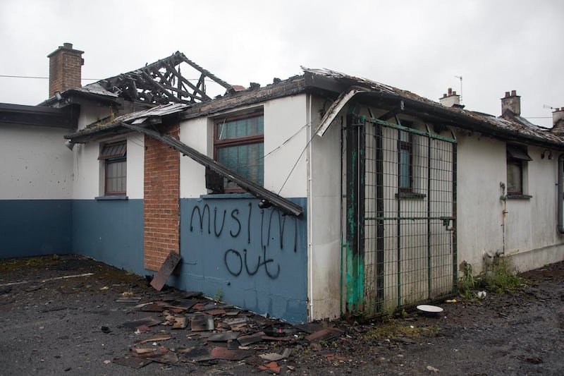 PACEMAKER BELFAST 21/08/2024
The police have said an arson attack on a licenced premises is being investigated as a racially-motivated hate crime.
The property on the Ballyclare Road, in Newtownabbey, County Antrim, was set alight at about 01:50 BST on Wednesday.
Racist graffiti was also daubed on the premises.
The fire had re-ignited on Wednesday afternoon, but the Ballyclare Road has now re-opened.