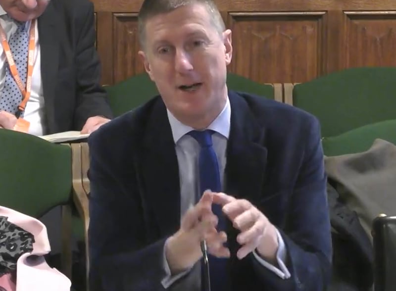 Sir Robert Chote, chair of Northern Ireland Fiscal Council, giving evidence to MPs at the Northern Ireland Affairs Committee at the House of Commons