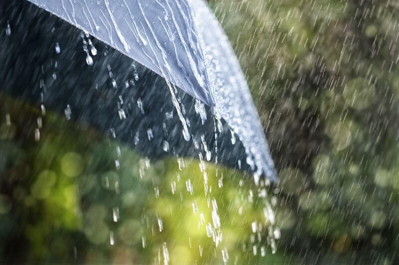 rain on umbrella