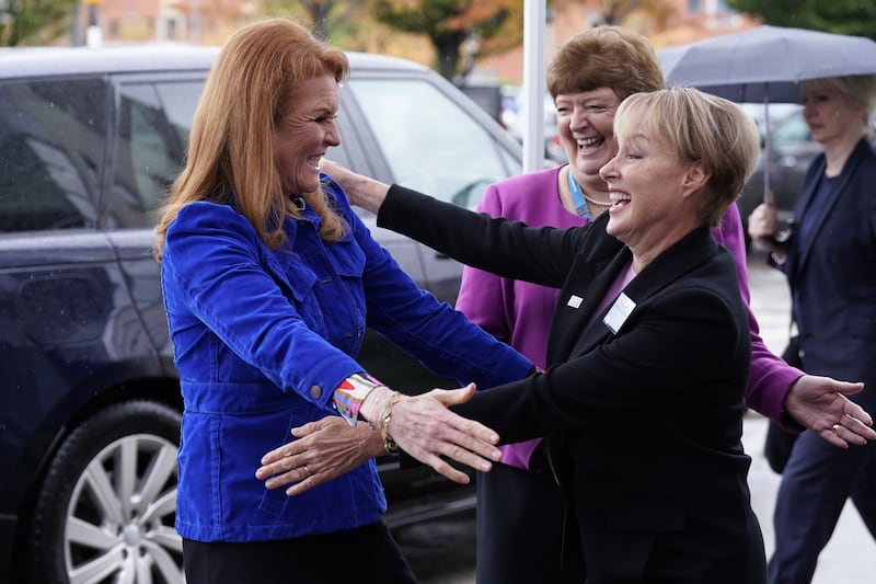 Sarah, Duchess of York, embraces Coronation Street star Sally Dynevor