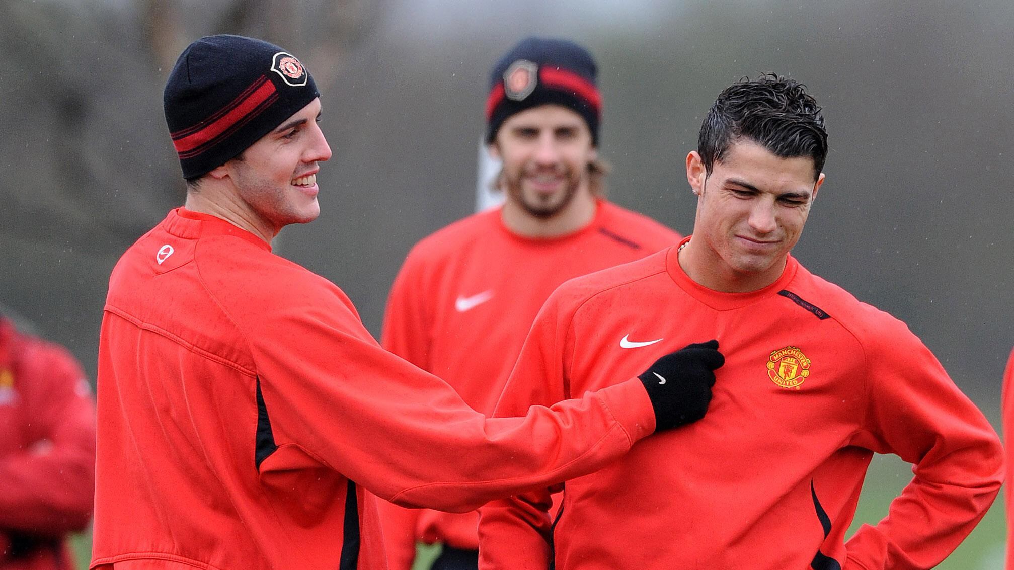 Former Manchester United team-mates John O’Shea and Cristiano Ronaldo (right) will meet again in Aveiro on Tuesday evening