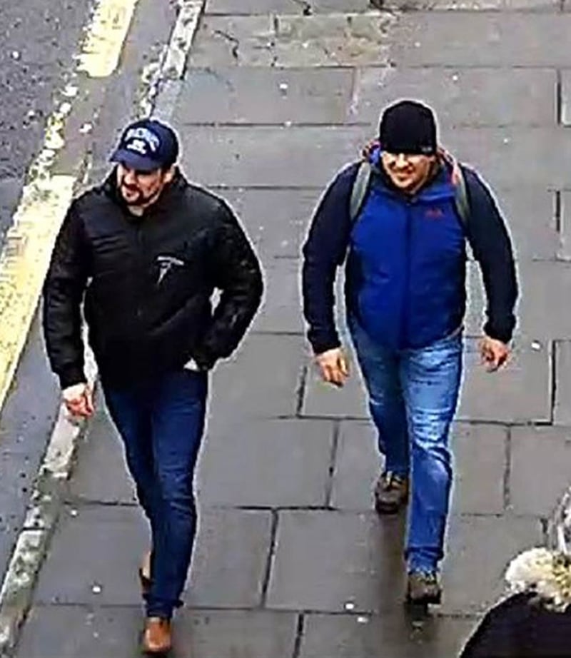 Ruslan Boshirov, left, and Alexander Petrov in Salisbury on March 4 2018