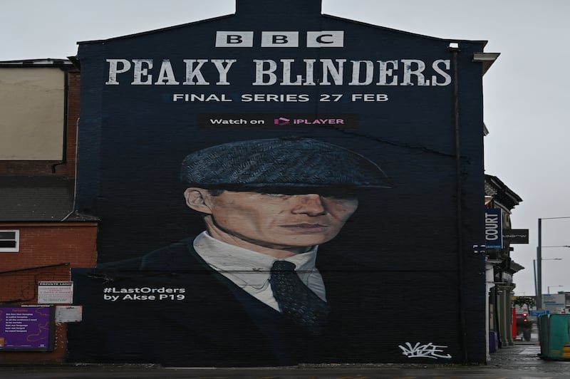 A mural of Tommy Shelby in Birmingham