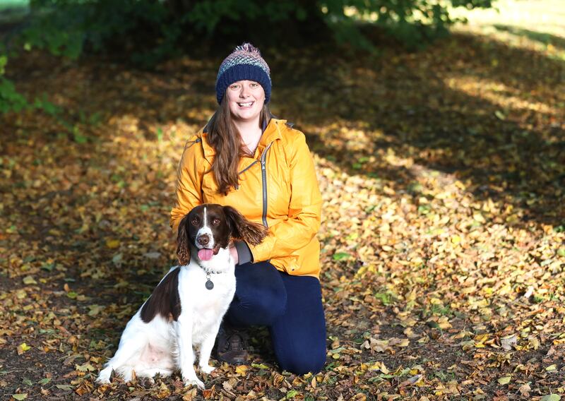 Caroline Finlay with her first conservation detective dog, Rufus