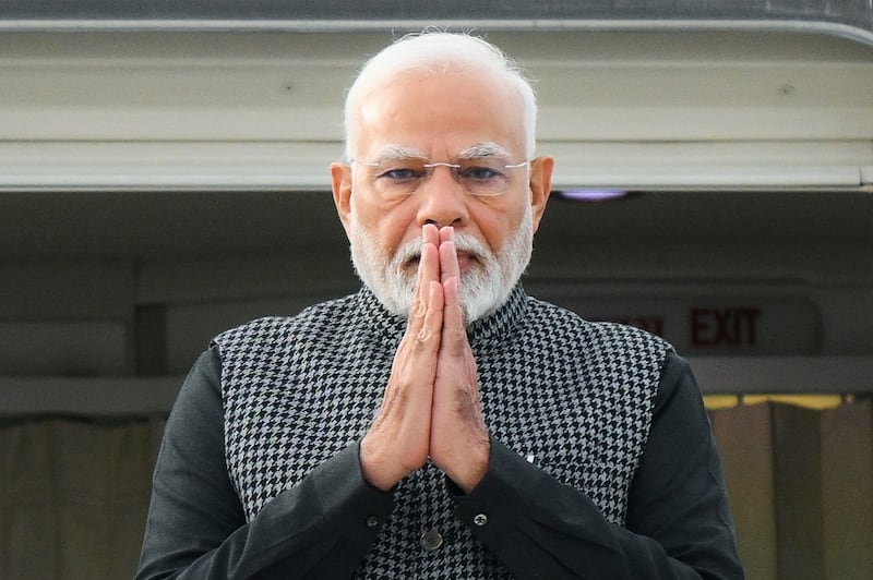 Indian Prime Minister Narendra Modi is one of the senior delegates in Kazan (Photo host brics-russia2024.ru via AP)