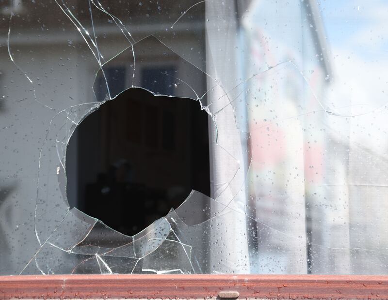 Damage caused to a property in the Erskine Park area  of Ballyclare. A window was  smashed and a vehicle parked outside damaged, when a brick was thrown through the windscreen.
PICTURE COLM LENAGHAN