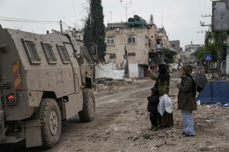 An army raid in the Tulkarem refugee camp (Nasser Nasser/AP)