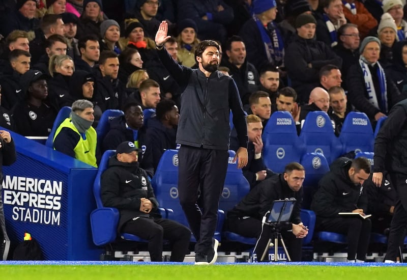 Southampton manager Russell Martin gestures on the touchline