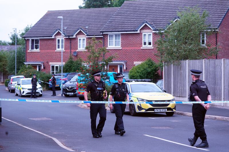 Emergency services at the home of 17-year-old Axel Rudakubana in Old School Close, Banks, near Southport earlier in the week