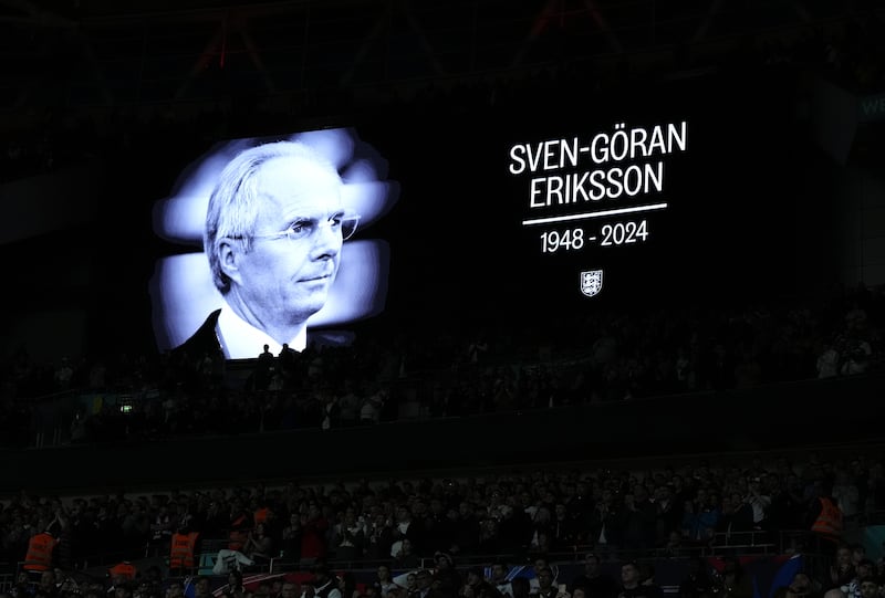 Wembley paid tribute to Sven-Goran Eriksson before kick-off