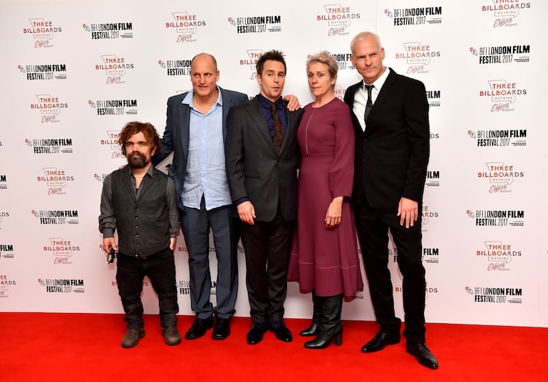 Martin McDonagh and cast members at the premiere of Three Billboards Outside Ebbing, Missouri (Matt Crossick/PA)