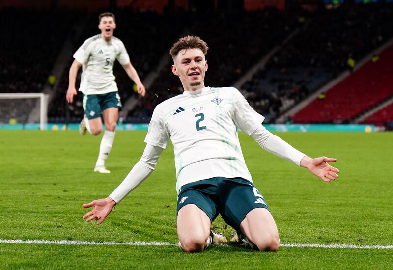 Conor Bradley’s goal earned Northern Ireland a memorable win over Scotland in March