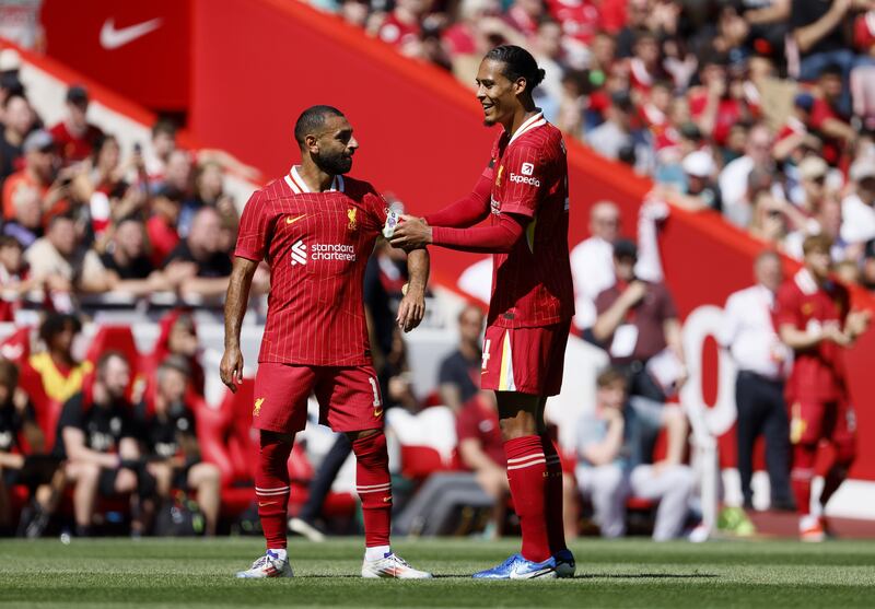 Liverpool captain Virgil van Dijk and Mohamed Salah are two of three players in the final year of their contracts