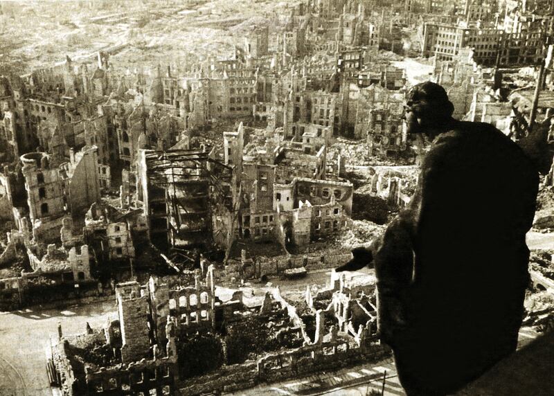 Dresden in ruins after the Second World War bombing