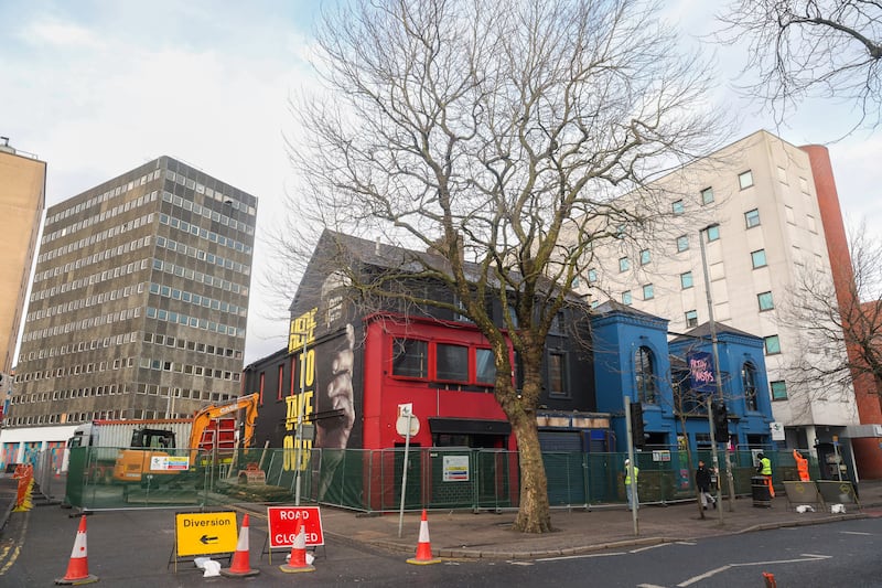 Demolition begins at the Filthy McNastys Night Club in Belfast. PICTURE: MAL MCCANN