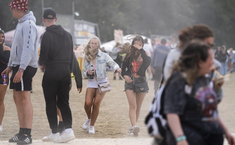 Windy conditions during the Leeds Festival 2024