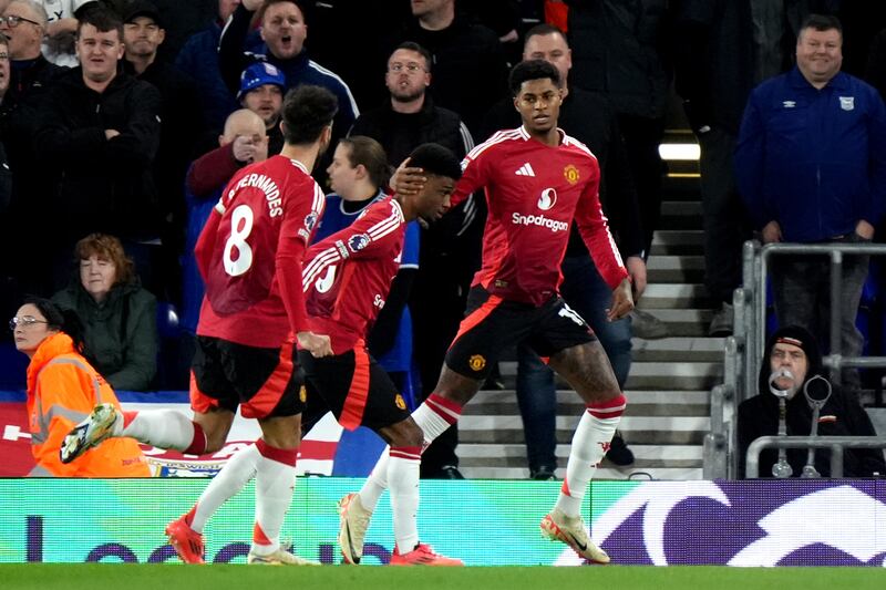 Marcus Rashford (right) netted an early opener