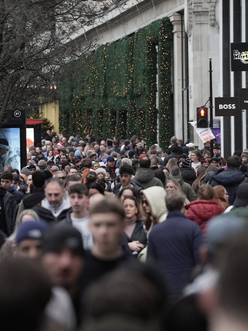 Shoppers on Oxford Street, in London ahead of Christmas Day on Wednesday. Picture date: Saturday December 21, 2024.