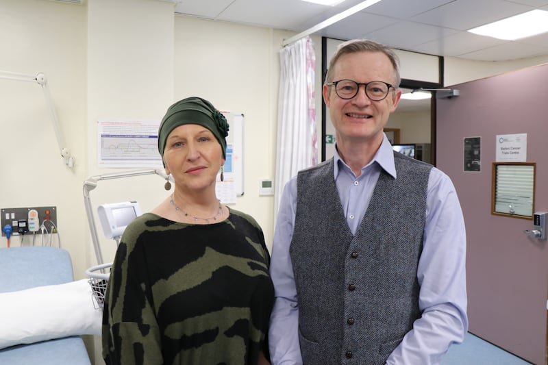 Jennifer Robertson with Professor Russell Petty, who is leading the clinical trial in Scotland (Sheanne Mulholland)