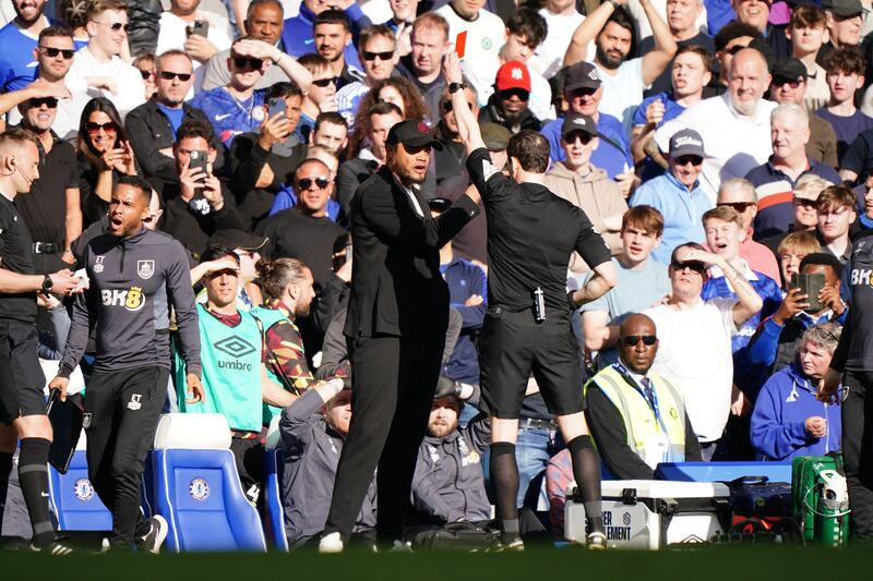 Vincent Kompany was red carded at Stamford Bridge last month