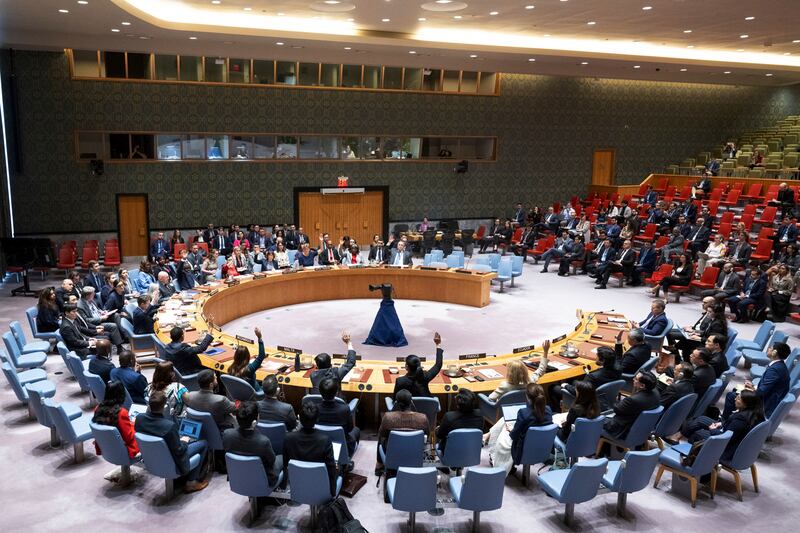 The UN Security Council voted to approve its first resolution endorsing the ceasefire plan (United Nations via AP)