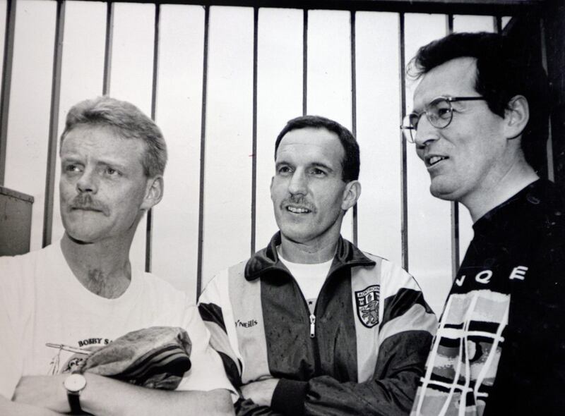 Masterminds behind the Maze escape  Robert Russell, Bobby Storey and Gerry Kelly. Pic Hugh Russell. 