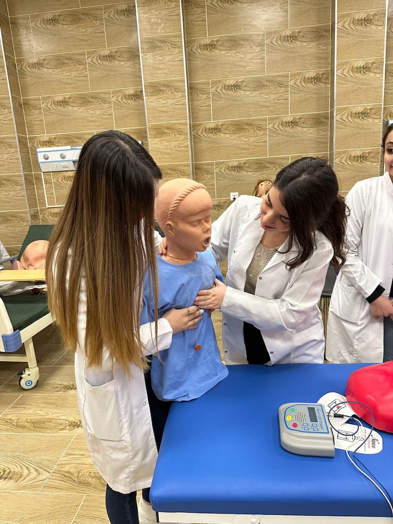 Training equipment funded by ACN for medical students at the Catholic University if Erbil, Iraq. Many of the students and their families have recently returned