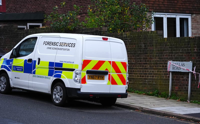 Police at the scene near Wells Park Road in Sydenham, south-east London