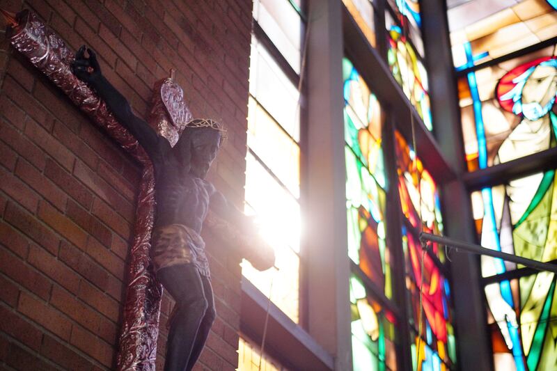 A representation of Christ on the cross (Jessie Wardarski/AP)