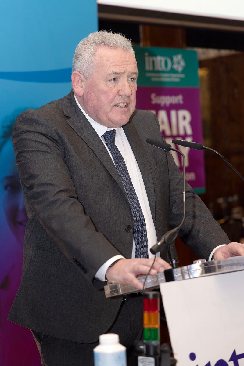 Mark McTaggart; INTO Northern Secretary speaking at the INTO Northern Conference in Belfast on Friday 1 March