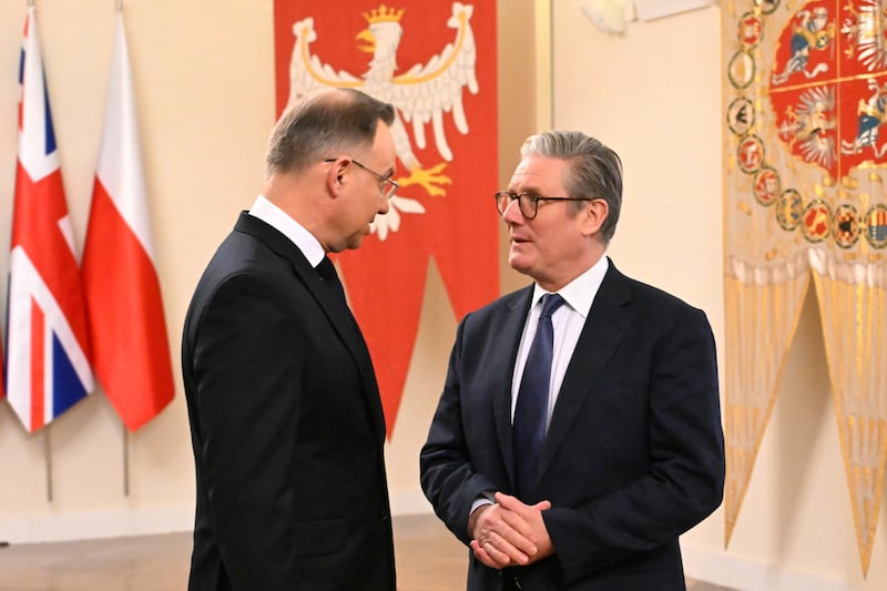 Prime Minister Sir Keir Starmer also met Poland’s President Andrzej Duda at the Presidential Palace in Warsaw