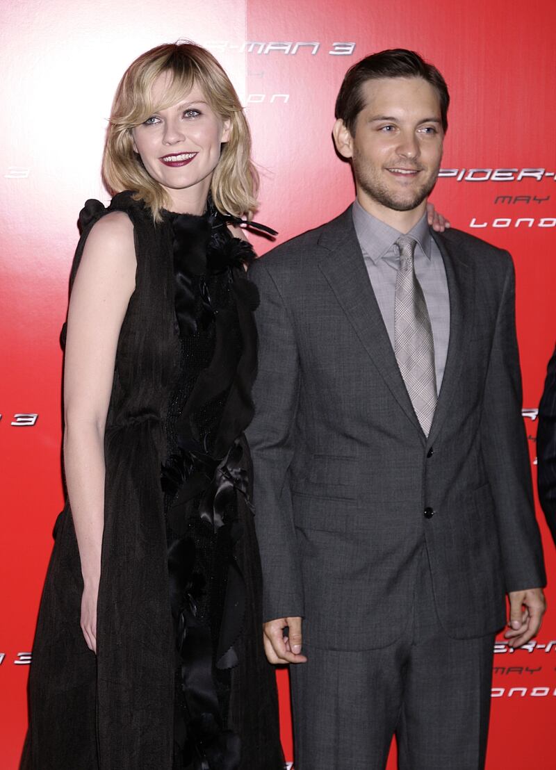 Kirsten Dunst and Tobey Maguire (right) at the premiere of Spider-Man 3