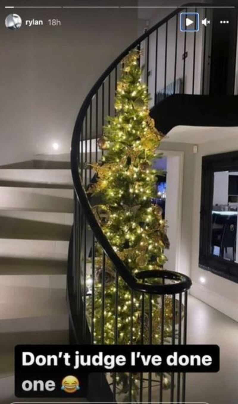 &nbsp;The first of Rylan's six Christmas trees. Picture from Rylan on Instagram