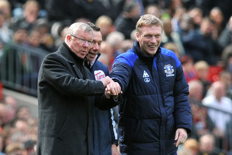 David Moyes left Everton in 2013 to succeed Sir Alex Ferguson (left) at Manchester United