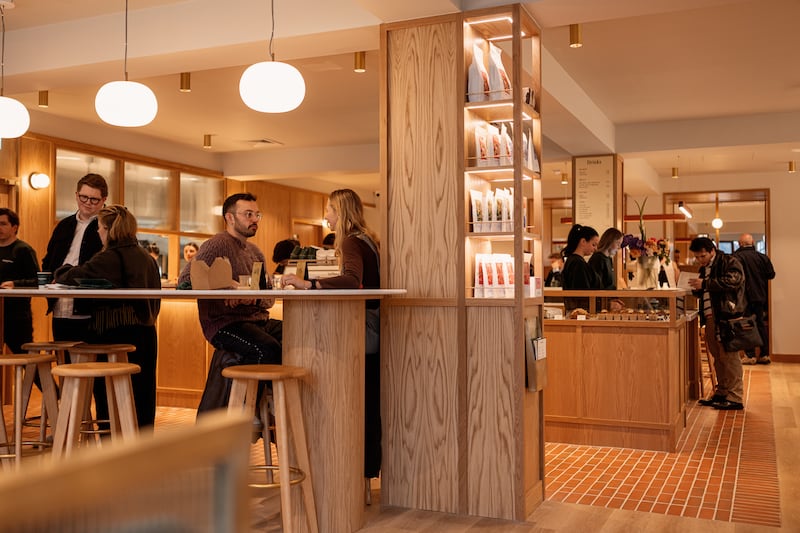 Interior of newly re-opened Neighbourhood Café at 61 Donegall Street, Belfast.