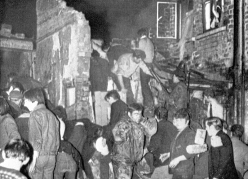 The aftermath of the bomb blast at McGurk's bar