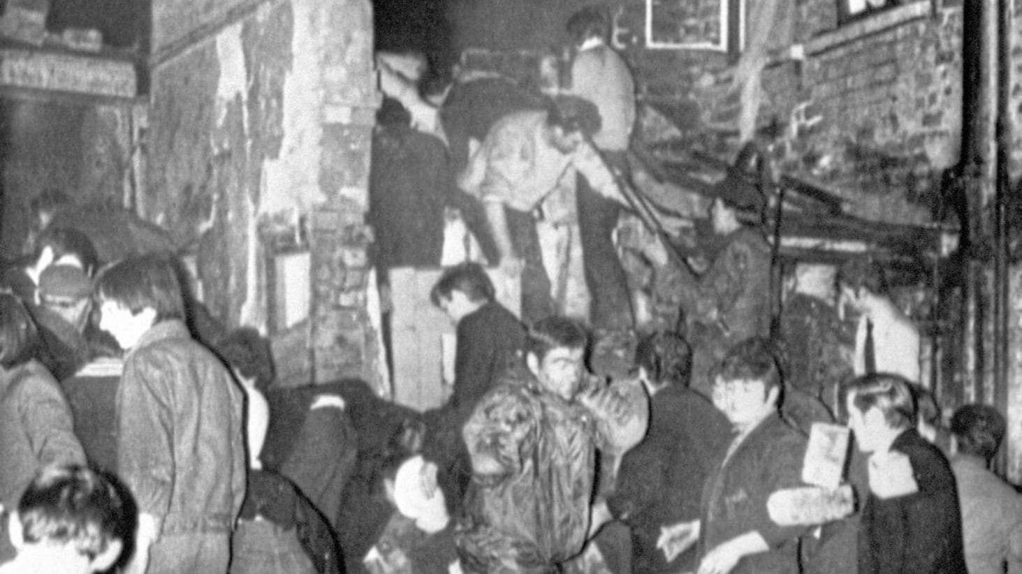 The aftermath of the bomb blast at McGurk's bar