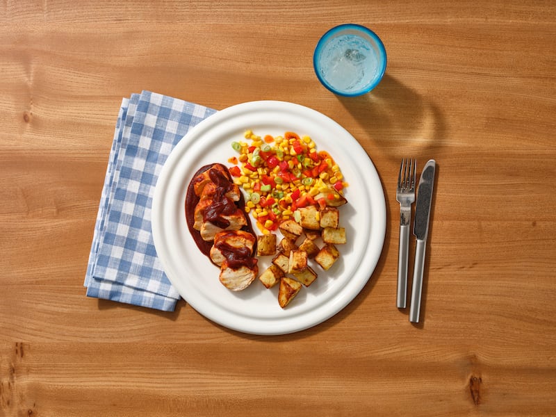 Bluey-inspired BBQ chicken with crispy potatoes