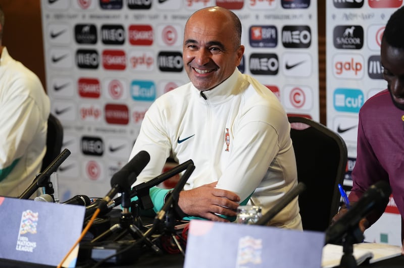 Roberto Martinez faces the media ahead of Tuesday’s match against Scotland