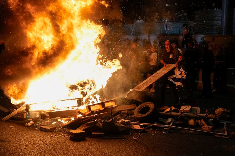 The protest highlighted deep divisions in Israel over the situation in Gaza (AP)