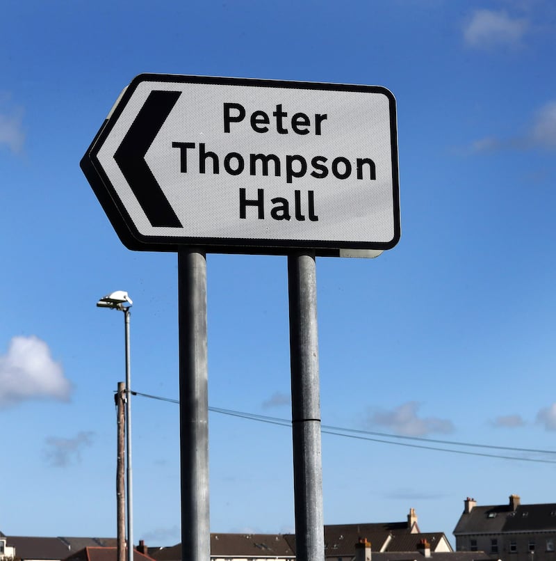 The council owned the Peter Thompson Hall area in Castlerock Co-Derry, where registrations for Irish classes on Monday evening were canceled after reports of loyalist threats. Photo Margaret McLaughlin 2-10-24