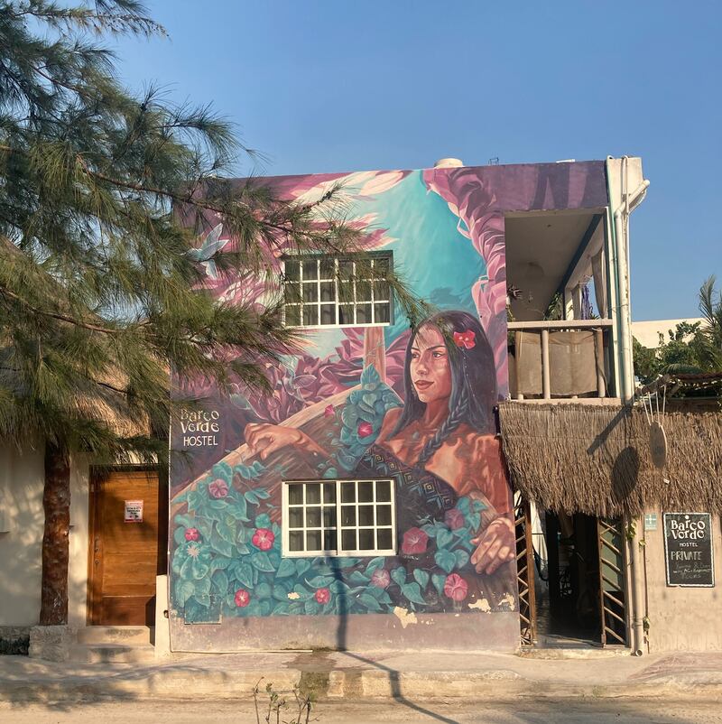 Colourful Holbox is full of street art and murals